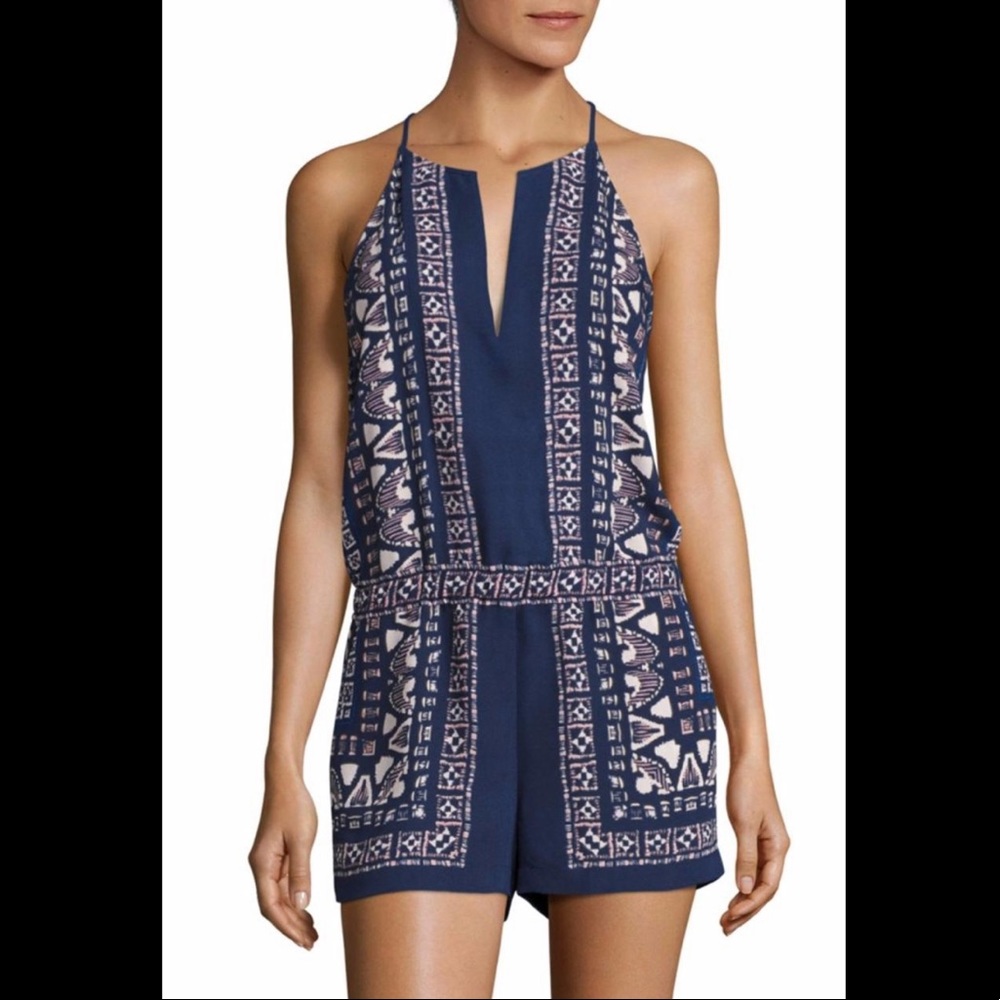 BCBG | Blue Scarf Print Romper